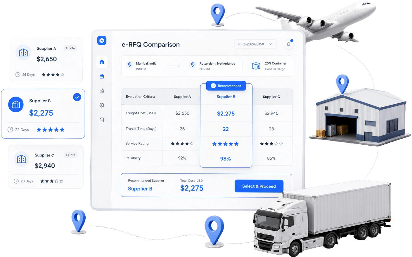 AI-powered E-RFQ software for supplier sourcing and procurement automation